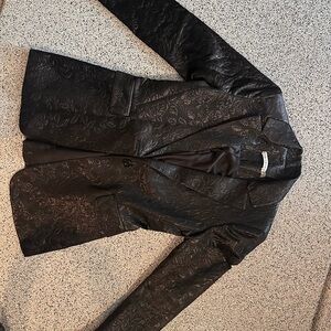 Alice + Olivia Black Floral Blazer and shorts set